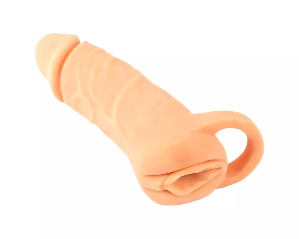 Prírodná pokožka - návlek na penis a umelá vagína - 18cm (prírodná) Prírodná pokožka - návlek na penis a umelá vagína - 18cm (prírodná)