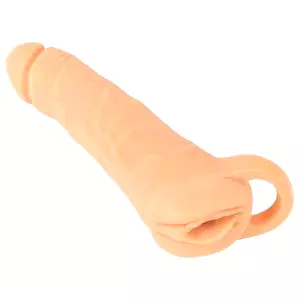2v1 umelá vagína a návlek na penis - 23cm (prírodná)