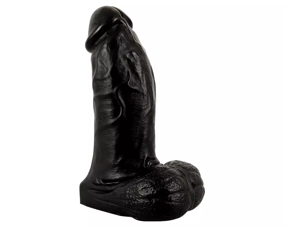 Skutočný Obor - realistické dildo s semenníkmi - 22 cm (čierne) Skutočný Obor - realistické dildo s semenníkmi - 22 cm (čierne)