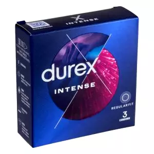 Intense - vrúbkovaný a bodkovaný kondóm (3 ks)