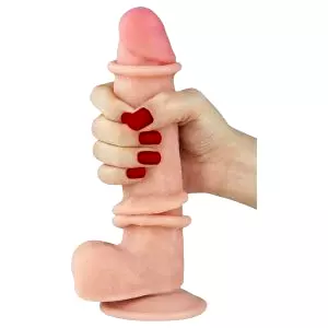 Sliding-Skin - dvojvrstvové dildo - 21 cm (prírodné)