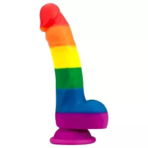 Prider - realistický silikónový dildo - 19 cm (dúhový)