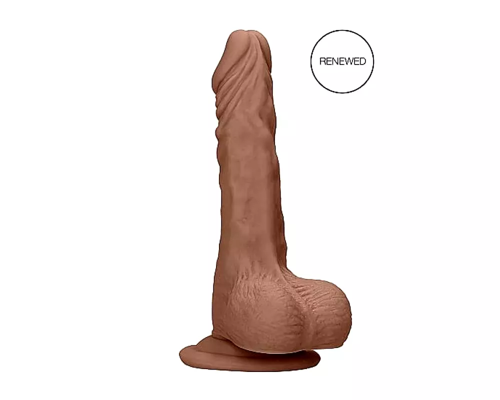 Dong 10 - realistický dildo s semenníkmi (25 cm) - tmavá prírodná Dong 10 - realistický dildo s semenníkmi (25 cm) - tmavá prírodná