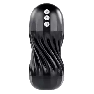 Solo Stroker - čierny nabíjateľný sací masturbátor