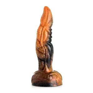 Ravager Creature - Textúrovaný silikónový dildo - 20 cm (oranžový)
