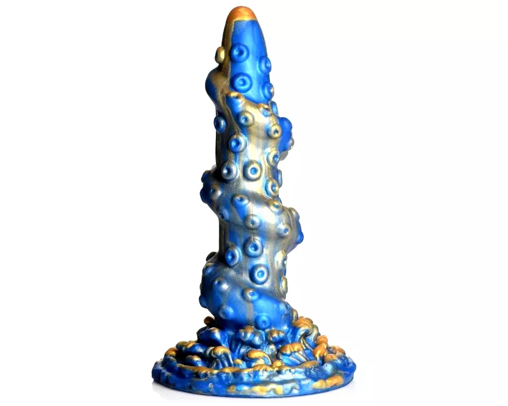 Kraken - špirálová chápadlová dildo - 21cm (zlatomodrá) Kraken - špirálová chápadlová dildo - 21cm (zlatomodrá)