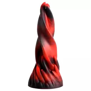 Hell Kiss - tvarovaný silikónový dildo - 19 cm (červený)