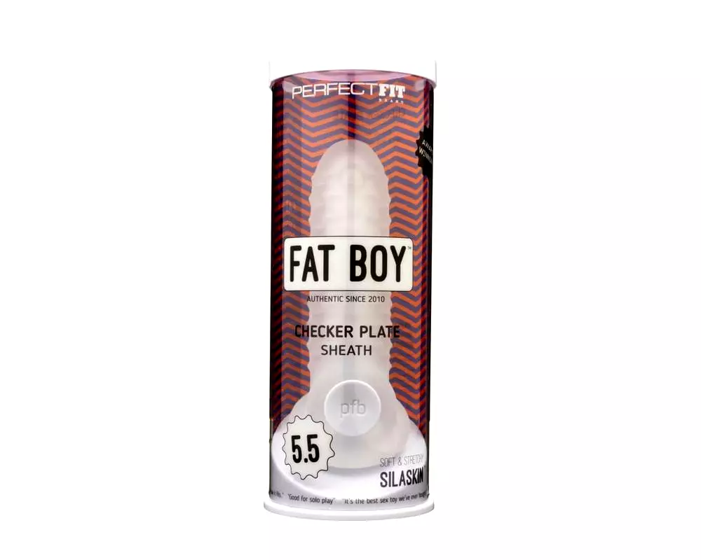 Fat Boy Checker Box - penisový návlek (15 cm) - biely Fat Boy Checker Box - penisový návlek (15 cm) - biely