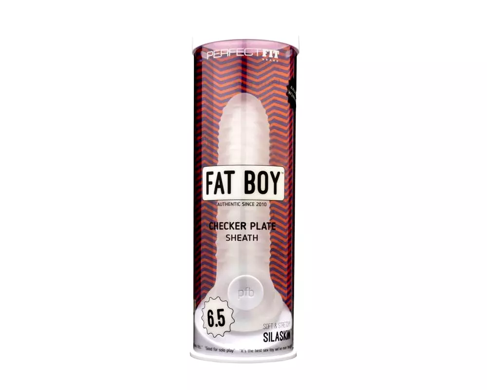 Fat Boy Kockovaný - návlek na penis (17 cm) - biela Fat Boy Kockovaný - návlek na penis (17 cm) - biela