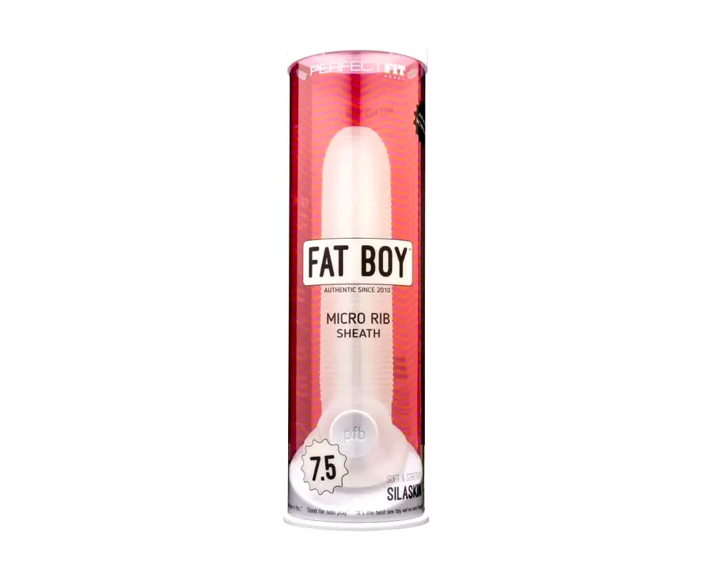 Fat Boy Micro Ribbed - návlek na penis (19 cm) - biela Fat Boy Micro Ribbed - návlek na penis (19 cm) - biela