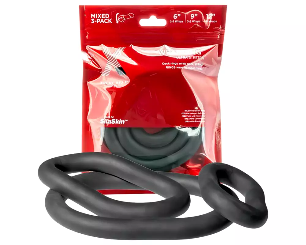Ultra Wrap - hrubá sada krúžkov na penis - čierna (3 ks) Ultra Wrap - hrubá sada krúžkov na penis - čierna (3 ks)