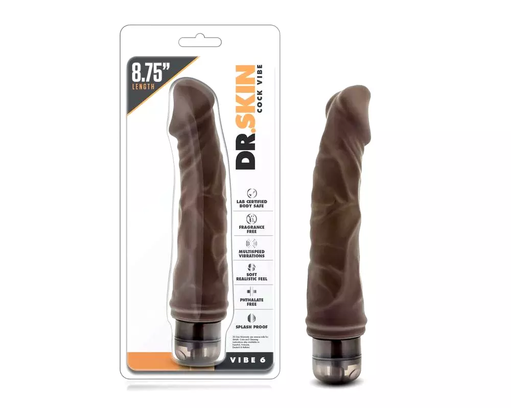 Dr. Skin Vibe No.6 - realistický vibrátor (hnedý) Dr. Skin Vibe No.6 - realistický vibrátor (hnedý)