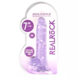 Priesvitný realistický dildo - fialový (17cm)