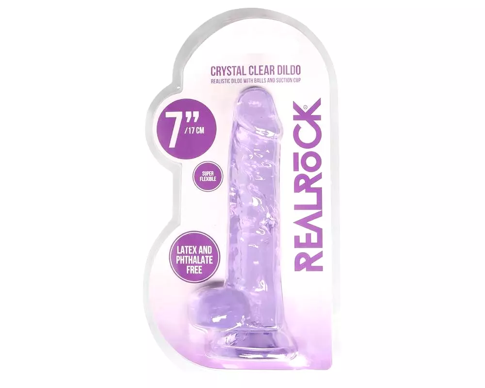 Priesvitný realistický dildo - fialový (17cm) Priesvitný realistický dildo - fialový (17cm)