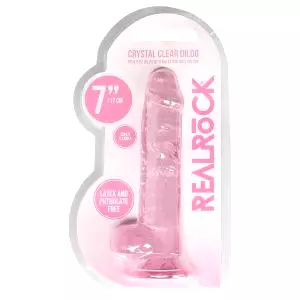 Priesvitný realistický dildo - ružový (17 cm)