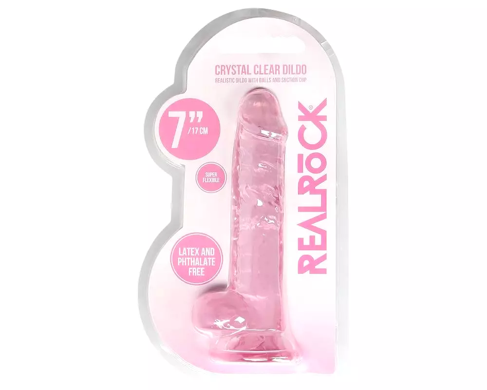 Priesvitný realistický dildo - ružový (17 cm) Priesvitný realistický dildo - ružový (17 cm)