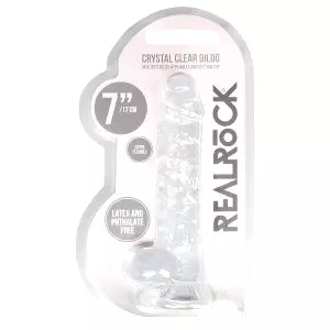Priehľadný realistický dildo - priehľadný (17 cm)