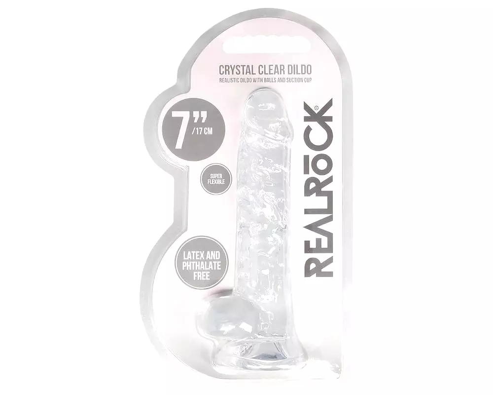 Priehľadný realistický dildo - priehľadný (17 cm) Priehľadný realistický dildo - priehľadný (17 cm)