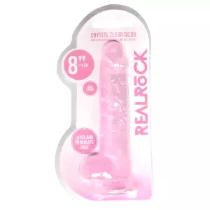 Priesvitné realistické dildo - ružové (19 cm)