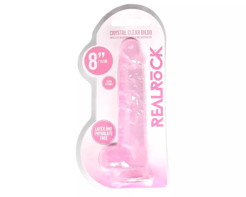 Priesvitné realistické dildo - ružové (19 cm) Priesvitné realistické dildo - ružové (19 cm)