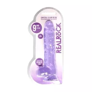 Priehľadné realistické dildo - fialové (22 cm)