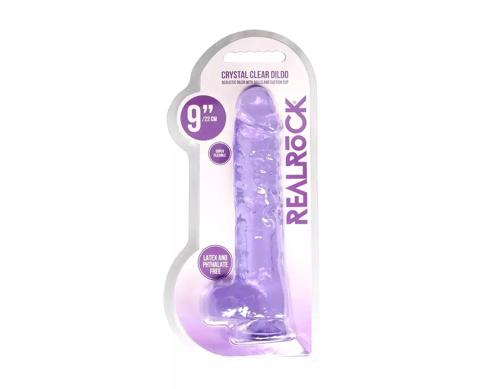 Priehľadné realistické dildo - fialové (22 cm) Priehľadné realistické dildo - fialové (22 cm)