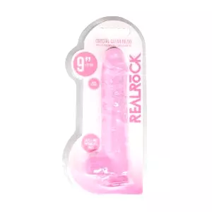 Průhľadné realistické dildo - ružové (22 cm)