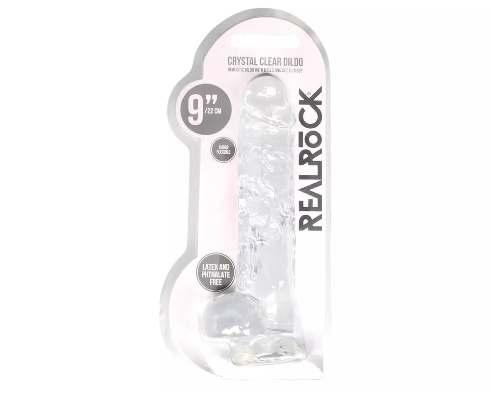 Priehľadný realistický dildo - priehľadný (22 cm) Priehľadný realistický dildo - priehľadný (22 cm)