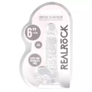 Priehľadný realistický dildo - priehľadný (15 cm)