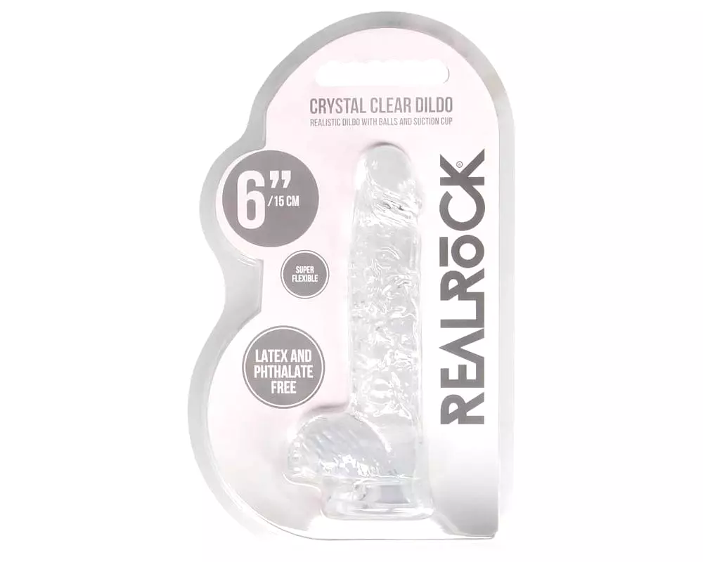 Priehľadný realistický dildo - priehľadný (15 cm) Priehľadný realistický dildo - priehľadný (15 cm)