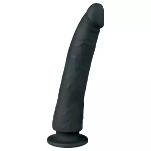 100% silikónový prísavný dildo (21cm) - čierny