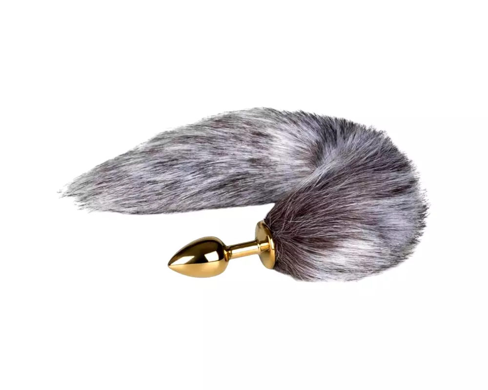 Fox NO5 - kovový análny kolík s líščím chvostom (zlatostrieborný) Fox NO5 - kovový análny kolík s líščím chvostom (zlatostrieborný)