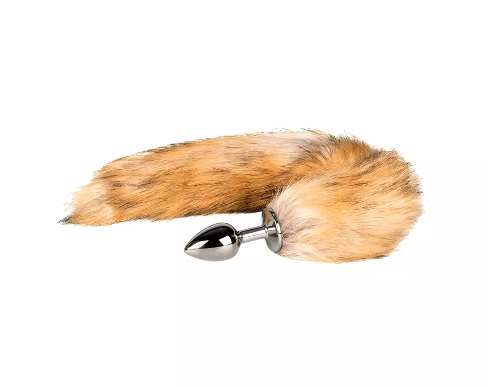 Fox NO1 - kovový análny kolík s líščím chvostom (strieborný-červený) Fox NO1 - kovový análny kolík s líščím chvostom (strieborný-červený)