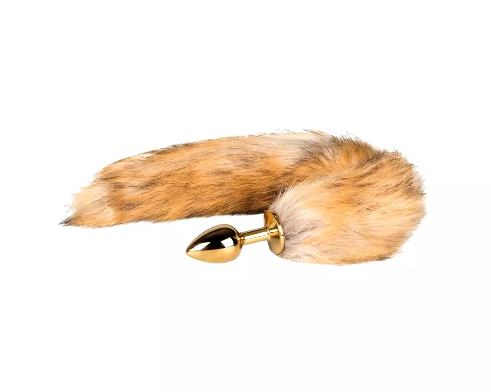 Fox NO1 - kovový análny plug s líščím chvostom (zlatý-červený) Fox NO1 - kovový análny plug s líščím chvostom (zlatý-červený)