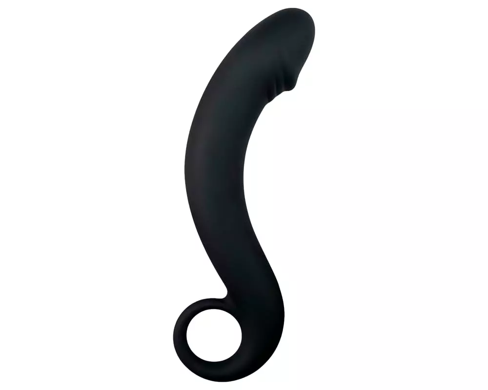 Zahnuté dildo - silikónové análne (čierne) Zahnuté dildo - silikónové análne (čierne)