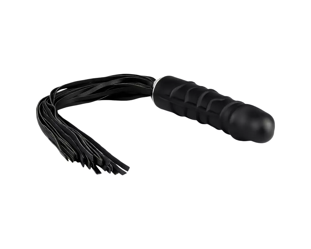 Flogger - čierny bič a silikónové dildo v jednom Flogger - čierny bič a silikónové dildo v jednom
