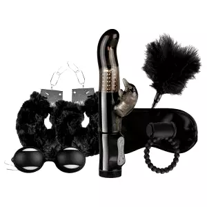 I Love Black - vibračná súprava na bondage (6-dielna)