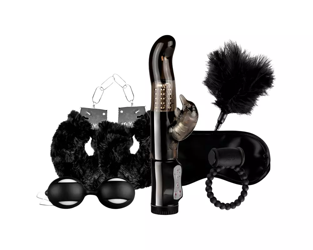 I Love Black - vibračná súprava na bondage (6-dielna) I Love Black - vibračná súprava na bondage (6-dielna)