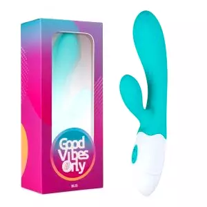 Len Blis Rabbit s vibráciou - dráždenie v tyrkysovej farbe