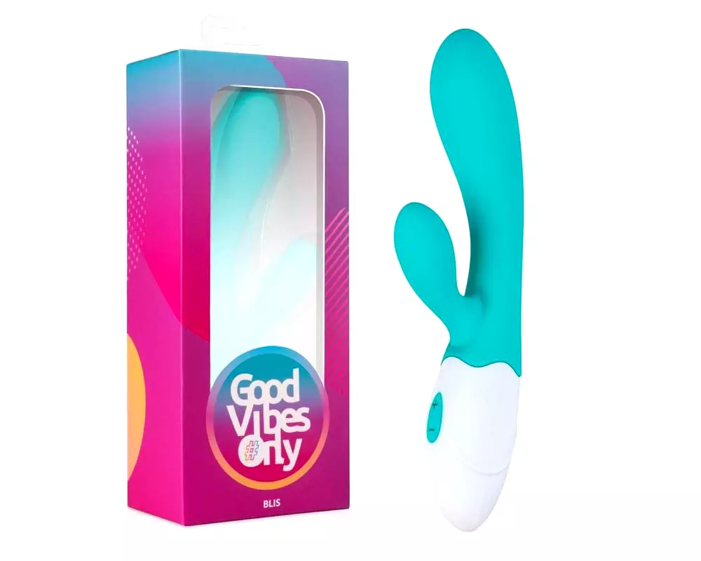 Len Blis Rabbit s vibráciou - dráždenie v tyrkysovej farbe Len Blis Rabbit s vibráciou - dráždenie v tyrkysovej farbe