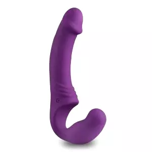 Nabíjateľný strap-on vibrátor bez popruhov (fialový)