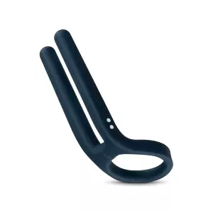 Nabíjací krúžok a vibrátor na penis a semenníky (modrý)