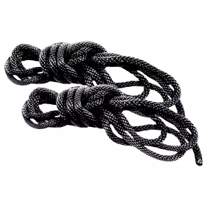 S&M - jemná bondage sada s lanom - čierna (2-dielna)