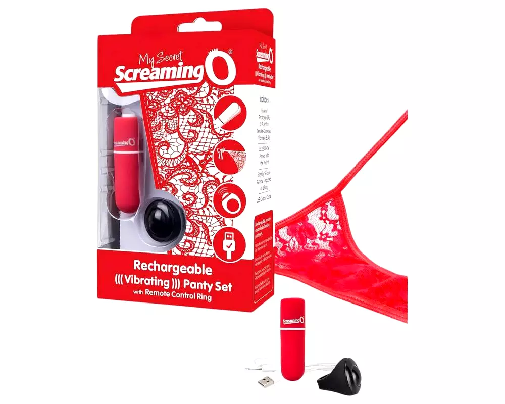 Screaming O vibrujúce tangá - červené (S-L) Screaming O vibrujúce tangá - červené (S-L)