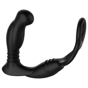 Simul8 - vibračný krúžok s anál dildo (čierny)