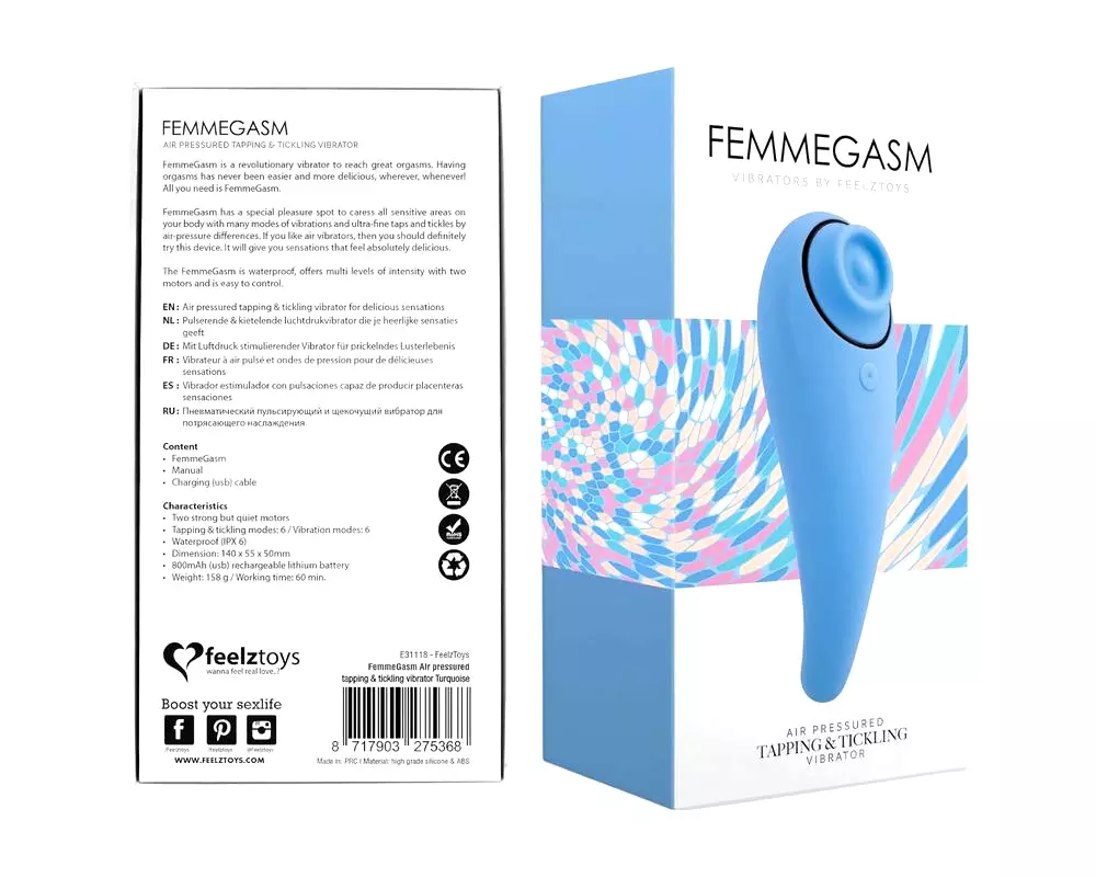 Femmegasm - nabíjateľný 2v1 klitorálny vibrátor (modrý) Femmegasm - nabíjateľný 2v1 klitorálny vibrátor (modrý)