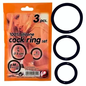 Silikónový krúžok na penis trio - čierny