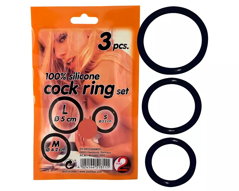 Silikónový krúžok na penis trio - čierny Silikónový krúžok na penis trio - čierny