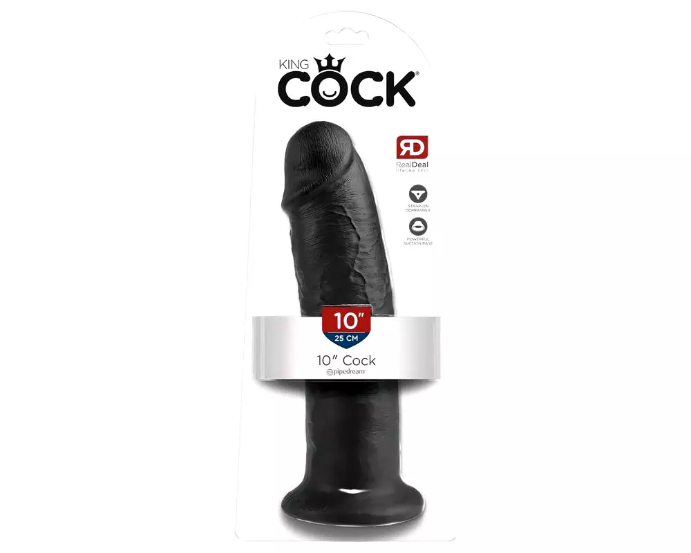 10 - prísavkový dildo (25cm) - čierny 10 - prísavkový dildo (25cm) - čierny
