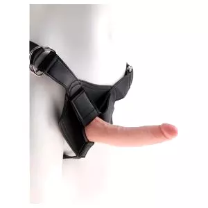 7 - pripínací dildo s postrojom (čierne)